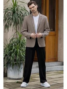 2025 Best Beninos Men's Casual Suit Jackets Lightweight Sports Coats One Button - 卡其色 - 查看 4