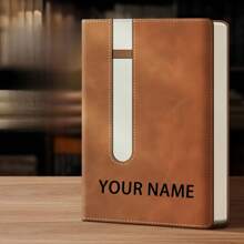 Personalized A5 Notebook With Elastic Pen Holder - Custom Name & Phone Number, Soft PU Leather Journal - Perfect For Meeting Notes & Journals, Ideal Gift For Birthdays, Christmas, Valentine's Day, Journaling | Stylish Elastic Closure | Durable Journal, Notebooks And Journals,For School Supplies,Back To School