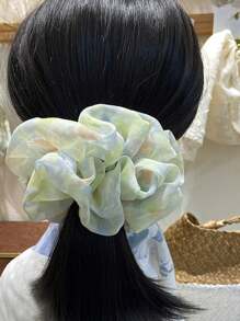 1pc Tie-Dye Fluffy Hair Scrunchies, Elegant Hair Scrunchies For Ponytail Hairstyle And Daily Gathering, Hair Ties, Scrunchy Hair Ties, Hair Bobbles