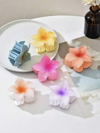 6 pezzi Fermagli per capelli a fiore sfumato, Fermagli per capelli floreali, Accessori per capelli multifunzione - Fermagli per capelli, Clip per capelli, Elastici per capelli, Forcine per capelli, Adatti per spiaggia, viaggio, uscite, donne, minimalista, Fermagli per capelli a fiore sfumato, Articoli per la scuola, Università