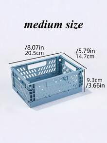 1pc Mini Foldable Storage Basket, Desktop Organizer Box, Portable Multi-Function Solid Color Storage Bin For Home/Dorm