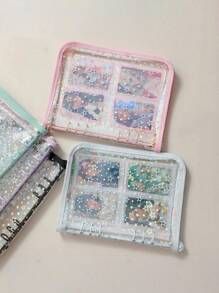 A5 Aufkleber Sammlungsorganizer Ordner Set mit großer Kapazität, Pu-Leder, klarer Aufkleber Aufbewahrungsalbum mit Reißverschluss, doppelseitig zum Sammeln für Journal, Sammelalbum, Planer