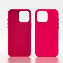 Skin-Friendly Liquid Silicone Phone Case - Ultra Thin, Anti-Slip & Plush Lined For Shockproof - 13 Colors Fits Phone 11/12/13/14/15/16/17All Models - 玫紅色 - 查看 2