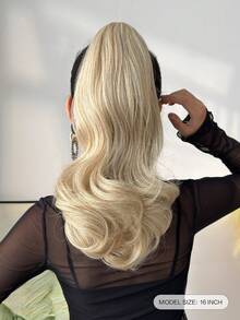 Claw Ponytail Extension Hair Blonde Color 16 Inch Heat Resistant Fiber Synthetic Shot Ponytail Hairpiece For Women Girls Daily Use