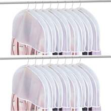 10 Pieces Of Hanging Clothes, Shoulder Protection, Dust Cover, Hanging Clothes, Wardrobe Cover - White - View 1