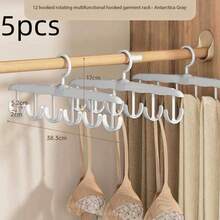 1pc/5pcs12-Hook Plastic Hanger Set: Space-SavingOrganizer For Bras, Tank Tops, And More In YourCloset