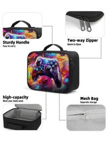 Gamer Boys Lunch Box,Insulated Video Game Lunch Bag For Boys Girls, Reusable Portable Lunchbox To School Work Office Travel Picnic Hiking Beach - one-size - View 4