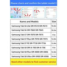 3 Fold Acrylic Smart Sleep Case For Tablet S6 Lite A9+ S7 S8 S9 FE S10 With Pen Slot - 黑色 - 查看 9