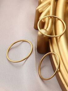 Milacolato 3pcs 1mm Stainless Steel Women's Plain Band Knuckle Stacking Midi Rings Comfort Fit Silver/Gold/Rose Tone