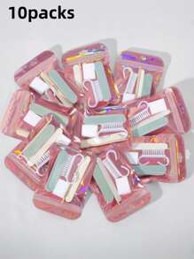 paquete de 10/8/5/3/1 set de manicura y pedicura, lima de uñas mini y set de palitos naranjas, lima de uñas de doble cara, empujador de cutículas de madera, herramientas de limpieza de uñas, palitos de uñas, pinceles para arte de uñas