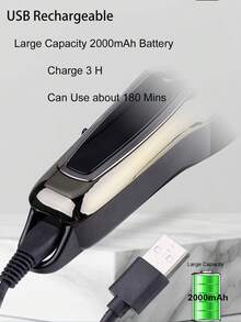 Kemei KM-PG1990A 男士电动理发器专业剪发机理发店或家用理发器 USB 充电理发液晶屏家庭用理发器日常男士毛发修剪器无绳充电式 - 銀色 - 查看 4