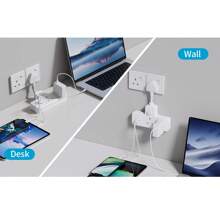 LIPWEL LIPWEL, A Wall Expansion Plug, Whitemodern Style, Two Sockets, With OneUSB-A Interface And One USB-Cinterface, One-Button Switch Controlwith A Power Indicator Light, Suitable For Home, Office, Kitchen, Power Strip, Power Expansion Plug