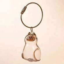 1pc Transparent Cat Hair Capsule Pendant, Pet Hair Souvenir Keychain, Suitable For Cat Lovers, Bag Ornaments Or Room Decoration Display