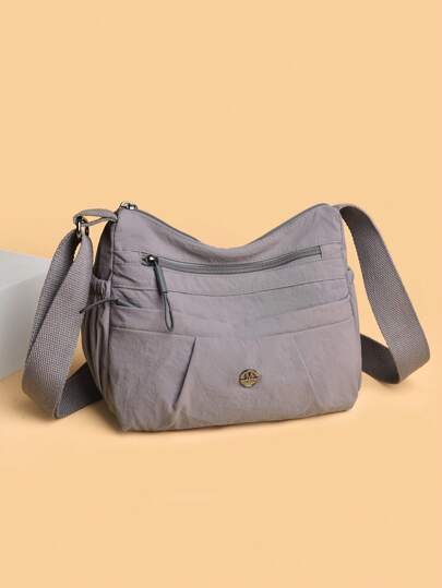 Minimalist Ladies Fashion 2025 Casual Versatile Nylon Shoulder Bag, Crossbody Bag With Multiple Pockets, Commuter Bag, Large Capacity Travel Shoulder Bag For Middle-Aged Women, 2025 New Style Small Square Crossbody Bag For Women