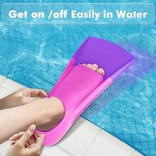 Swim Fins For Lap Swimming Travel Size Flippers With Mesh Bag Suitable For Kids Teens Adults Women Men - PinkPurple - View 5
