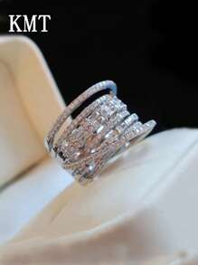 KMT 1 Stück luxuriöser weißer Zirkonia-Stein Ring für Frauen