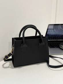Bolsa Quadrada Leve, Casual De Negócios Com Alça Dupla Para Meninas Adolescentes, Mulheres, Estudantes Universitários, Novatos E Trabalhadores De Colarinho Branco, Perfeita Para Escritório, Faculdade, Trabalho, Negócios, Deslocamento Diário, Ao Ar Livre, Viagens, Passeios