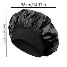 1pc Silk Bonnet For Sleeping, Satin Hair Bonnets, Soft Elastic Band Silk Sleep Cap, Silk Hair Wrap For Curly Hair (Black Gold)