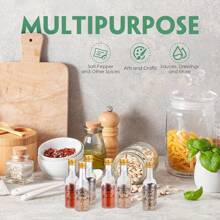 46/18/1pc 迷你酒瓶，透明塑料果汁瓶，配金色、银色和黑色螺旋盖，以及黑色婚礼主题标签，适用于婚礼派对用品、生日派对、新娘送礼会、派对装饰 - Transparent - 查看 7