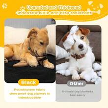 Chewproof Dog Blanket For Medium Large DogsWaterproof Soft Fleece Pet Blanket Couch Cover Protection Sofa Bed Furniture Protector Indestructible Dog Blanket For Chewers 25 35IN - 黑色 - 查看 6