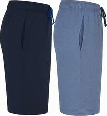 Mens 2 Pack Cotton Sleep Short,5 Inseam, Comfortable And Breathable, Assorted Colors - Blue/Navy - View 5
