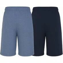 Mens 2 Pack Cotton Sleep Short,5 Inseam, Comfortable And Breathable, Assorted Colors - Blue/Navy - View 6