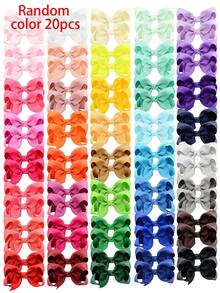 bilicaca 2/10/20/30/40/60pcs Random Color Cute Hair Clips, Satin Ribbon Bow Hair Clips, Hair Accessories Suitable For Girls, Toddlers, Children Daily Wear