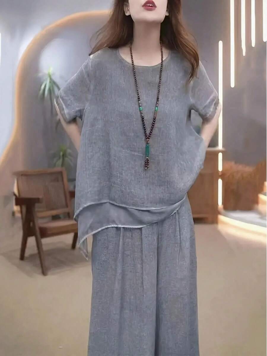 Women Two-Piece Outfits - Gris - Ver 1