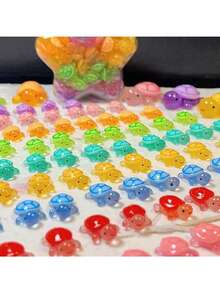 Noua rășină marină luminoasă, țestoasă mică, accesorii mici din rășină, accesorii din rășină, bijuterii DIY cu ornamente mici, pandantiv din rășină mixtă aleatorie, set de pandantive drăguț, decorare a husei de telefon de vară, set fermecător și drăguț