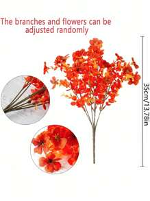 4 Bundles Fall Artificial Flowers, Uv Resistant Fake Plastic Plants For Home Decor, Orange Shrubs Hanging Flower Plant For Home Fall Front Door Porch Garden Autumn Decor To Add A Touch Of Classy To Your Patio And Balcony, Corridor, Garden, Yard, Dining Table, Living Room, Wedding Party, Simulation Vine Flowers, Wedding Party Decor, Fall Decor,Autumn Halloween Decor Room Decor