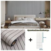 1 Roll 3D Foam Wallpaper - Self-Adhesive, Thickened Sxp Stripe Pattern For Ceilings, Partitions & Curved Indoor Spaces