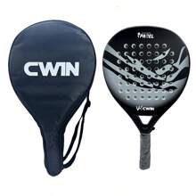 CWIN Kohlefaser Tennisschläger mit großem Rahmen, EVA Schaumstoffgriff, inklusive 1 Aufbewahrungstasche - ideal für Anfänger und fortgeschrittene Spieler, Tenniszubehör, modernes Tennisequipment, Kohlefasertennis-Schläger