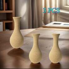 3pcs/Set Mosaic Wood Mini Vase, DIY Wood Vase Crafts, Blank Small Vase For Handmade, Vase Bottom Material