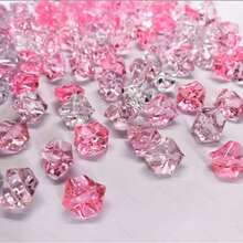 100-2000颗混合蓝色和多色透明人造碎冰石，仿钻石冰块水晶宝石填充物，适用于婚礼花瓶装饰 - 彩色 - 查看 9