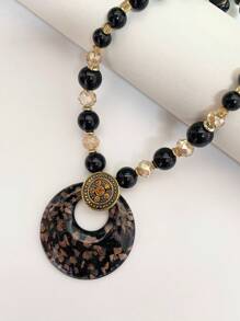 1 pezzo Collana boema alla moda in vetro e perline, realizzata a mano con variazioni di colore, adatta come regalo per le donne in occasione di vacanze