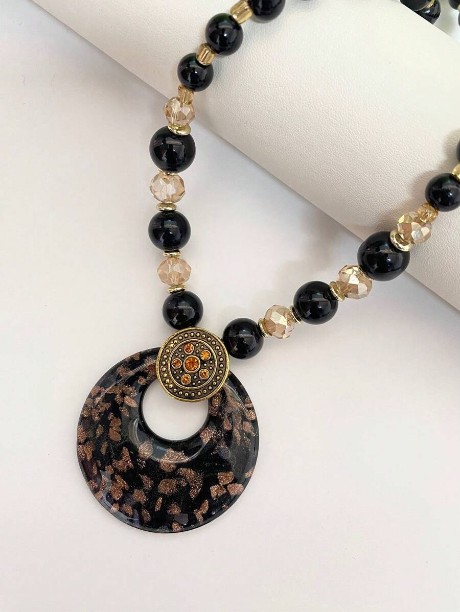 1 pezzo Collana boema alla moda in vetro e perline, realizzata a mano con variazioni di colore, adatta come regalo per le donne in occasione di vacanze