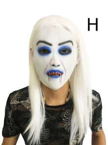 1 件恐怖烂脸小丑面具，乳胶恐怖烂头面具，适用于密室逃脱、鬼屋、神秘派对、服装角色扮演道具 - 彩色 - 查看 9