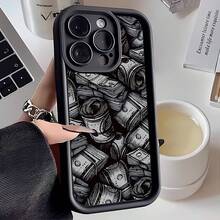 Money 1 件美元符号图案软手机壳，极简主义深色风格全覆盖防摔设计，兼容三星/Galaxy/OPPO/VIVO/Honor/Realme 手机防水防震防刮 - 彩色 - 查看 2