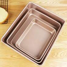 1 pieza Molde rectangular vintage para tartas, bandeja para hornear de acero al carbono antiadherente grueso, molde para hornear poco profundo de 9/11/13 pulgadas, molde para hornear multifuncional para tartas y pasteles