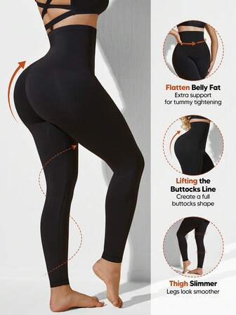 Women's Black Slimming Shaping Pants, High Waist Slimming And Lifting, Suitable For Christmas