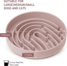 Coomazy Silicone Slow Feeder Dog Cat Bowls, Interactive Puzzle Toy For Pets Dry/Wet Food Training, Keeps Dogs Cats Busy, Prevents Puppy Kitty Overeating (Cyan, 1.4 Cup) - 墨綠色 - 查看 9