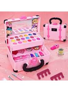 Ensemble de jouets de maquillage miniature pour filles, sac à main de représentation pour enfants, jouet de rôle de princesse, sac de cosmétiques de princesse portable, ensemble de jouets de maquillage convenant aux filles, très beau cadeau d'anniversaire pour les filles (certaines pièces sont envoyées au hasard)