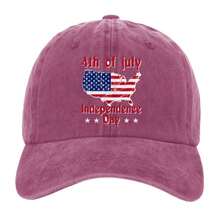 Vintage Wash Distressed 100% Cotton Cowboy Hat, Celebration Fireworks Flag State Letter Print. 100% Cotton Denim Hats, Baseball Caps, Adjustable Arched Brim, Hot Pink