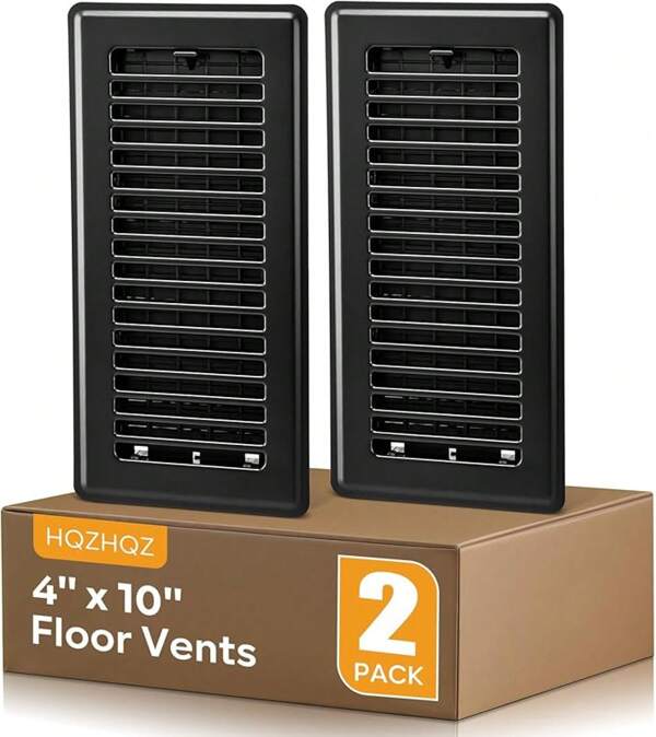 FUCHENGJS4 X10 Floor Registers, Floor Vent Covers 10 Pack, Heavy Duty Steel Walkable Vent Covers Home Floor, Easy Adjust Supply Lever, Sidewall And Floor, Black