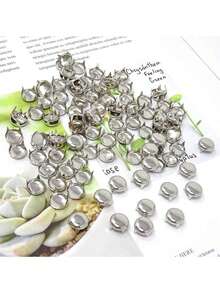 50 PCS Round Dome Rivets Spike Studs Spots Nailhead Punk Rock DIY Leather Craft For Shoes Clothing Bag Parts Decoration(Silver, 8/10/12mm) - Silver - View 6
