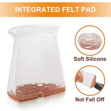 8/16pcs Chair Leg Protectors - Thick TPE Rubber, Transparent Stool Covers For Noise Reduction & Floor Protection, Upgraded Rubber Chair Leg Caps With Felt,Durable Furniture Feet Pads For Tables, Sofas & Coffee Tables(Round)