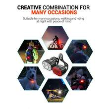 1pc Mountain Bike Front And Rear LED Lights, Type-C Rechargeable, Handlebar Mounted, High Brightness, Suitable For Night Riding - Multicolor - View 10
