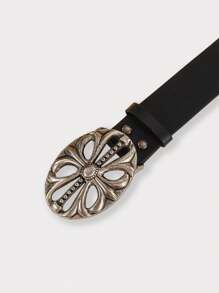 1 件男士 Y2K 朋克花卉交叉扣休闲黑色牛仔裤腰带，百搭配饰，适合日常穿着休闲、商务、男朋友丈夫父亲爸爸男士礼物、日常穿着、时尚、青少年、户外、度假、运动、旅行、街头、波西米亚风、复古秋冬配饰，适合青少年、青年、男士、休闲、户外、运动、度假、毕业礼物、生日、日常穿着