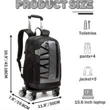 Wheeled Travel Bag For Teenagers Traveling For Business Purposes Kids Roller Backpack For Boys Children's Luggage With Wheels School Bag Wheeled Backpack Bag For School School Accessories School Stuff