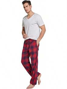 Men's 100% Cotton Super Soft Flannel Plaid Pajama Pantshalloween - F23013 - 查看 2